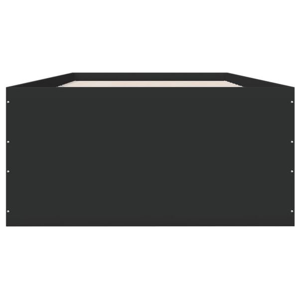 vidaXL Rama ł&oacute;żka, czarna, 90x200 cm, materiał drewnopochodny