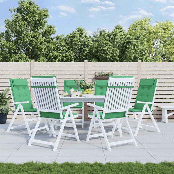 vidaXL Poduszki na krzesła z wysokim oparciem, 6 szt., zielone