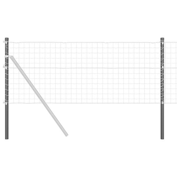 vidaXL Słupek ogrodzeniowy. 2 pcs Szary 90 cm Stal Malowana Proszkowo