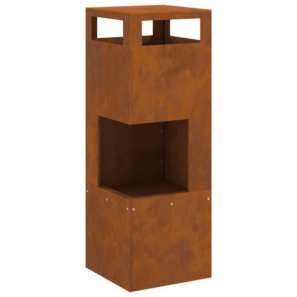 vidaXL Kominek Brązowy 35 x 35 x 100 cm Stal