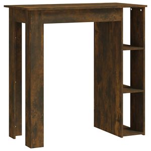 vidaXL Stolik barowy z p&oacute;łkami, przydymiony dąb, 102x50x103,5 cm