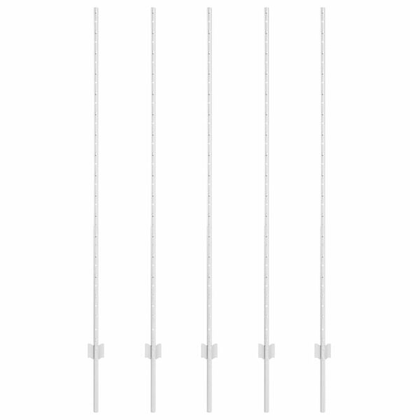 vidaXL Słupek ogrodzeniowy. 5 pcs Srebrny 150 cm Stal