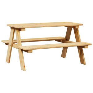 vidaXL St&oacute;ł dziecięcy z ławkami "IRUN" 90x79,5x50 cm Drewno lite