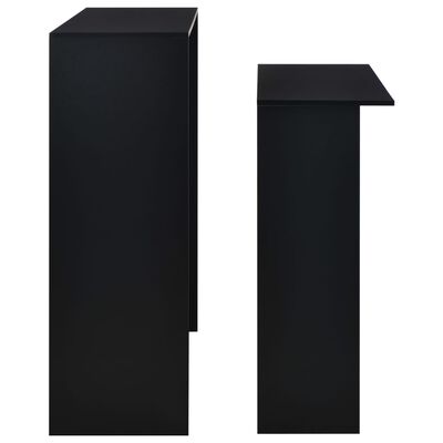 vidaXL Stół barowy z 2 blatami, czarny, 130 x 40 x 120 cm