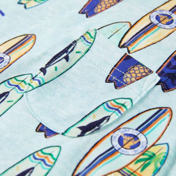 Dziecięca koszulka bez rękaw&oacute;w, jasnoniebieski melanż, 104