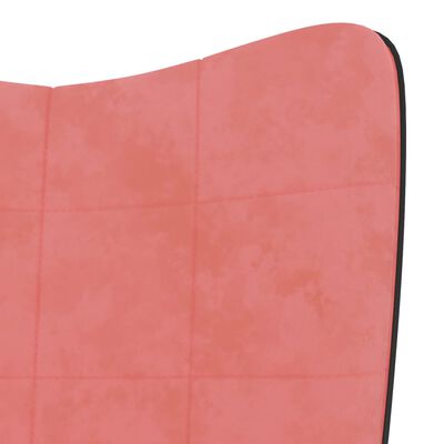 vidaXL Fotel różowy, aksamit i PVC