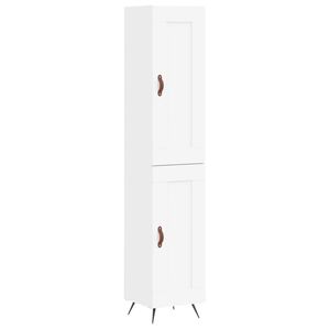 vidaXL Wysoka szafka, biała, 34,5x34x180 cm, materiał drewnopochodny