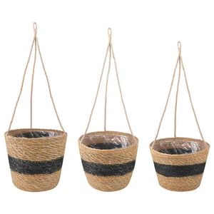vidaXL 3 szt. Naturalny i czarny &Oslash;26 x 19 cm 100% Trawa morska