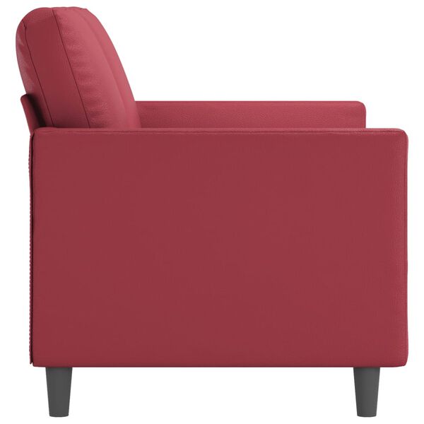 vidaXL 2-osobowa sofa, winna czerwień, 120 cm, sztuczna sk&oacute;ra