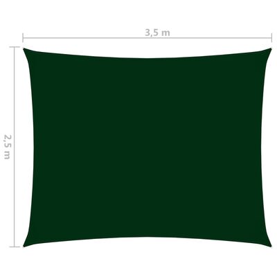 vidaXL Prostokątny żagiel ogrodowy, tkanina Oxford, 2,5x3,5 m, zielony