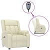 vidaXL Podnoszony fotel masujący, kremowy, obity sztuczną skórą