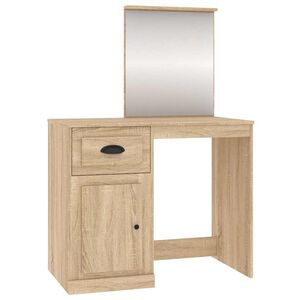 vidaXL Toaletka z lustrem, dąb sonoma, 90x50x132,5 cm