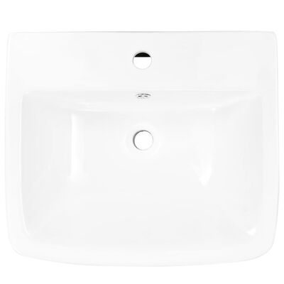 vidaXL Umywalka ścienna, ceramiczna, biała, 530 x 440 x 370 mm