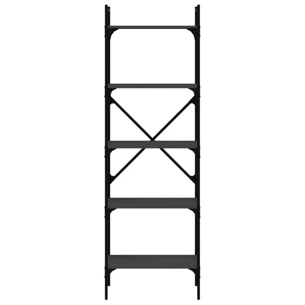 vidaXL 5-poziomowy regał na książki, czarny, 56x31,5x174 cm