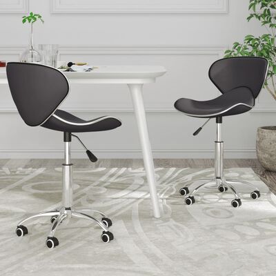 vidaXL Obrotowe krzesła stołowe, 2 szt., szare, obite sztuczną skórą