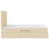 vidaXL Ł&oacute;żko z miejscem na przechowywanie i LED Kremowy 140 x 200 cm