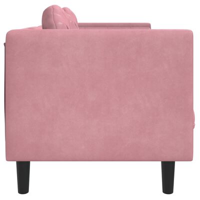 vidaXL Sofa 3-osobowa z poduszkami, różowa, aksamit