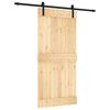 vidaXL Drzwi przesuwne z osprzętem, 95x210 cm, lite drewno sosnowe