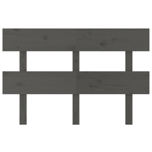 vidaXL Wezgłowie ł&oacute;żka, szare, 124x3x81 cm, lite drewno sosnowe