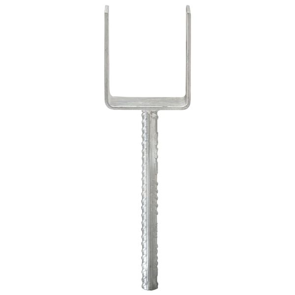 vidaXL Kotwy do słupk&oacute;w, 6 szt., srebrne, 10 x 6 x 30 cm, stal