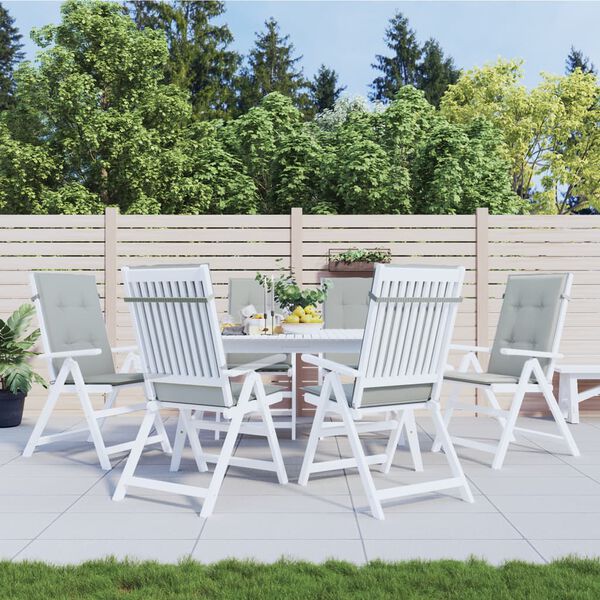 vidaXL Poduszki na krzesła z wysokim oparciem, 6 szt., jasnoszare