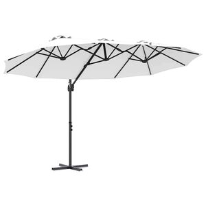 vidaXL Parasol plażowy piaskowy 372 x 198 x 243 cm