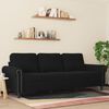 vidaXL Sofa 3-osobowa, czarny, 180 cm, tapicerowana aksamitem