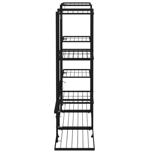 vidaXL Stojak na kwiaty, 94,5x25x89 cm, czarny, żelazo