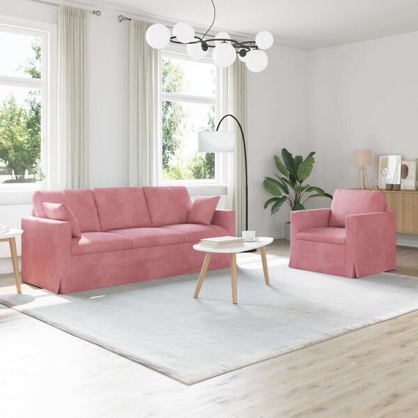 vidaXL Sofa 2 pcs R&oacute;żowy