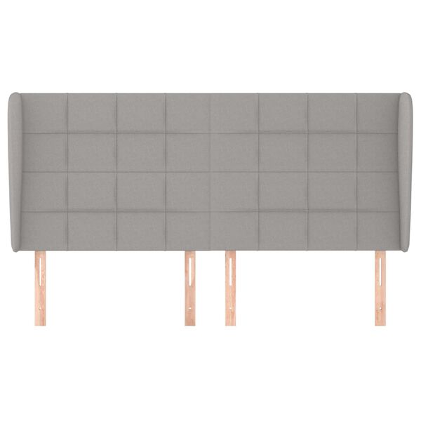 vidaXL Zagł&oacute;wek uszak, jasnoszary, 163x23x118/128 cm, tkanina