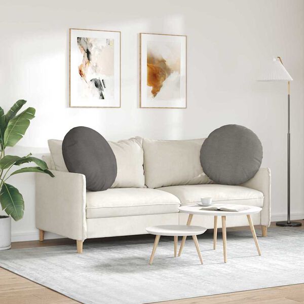 vidaXL Poduszki na siedziska 2 pcs Jasnoszary &Oslash; 60 cm
