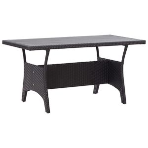 vidaXL St&oacute;ł ogrodowy, czarny, 120x70x66 cm, polirattanowy