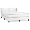 vidaXL Ł&oacute;żko kontynentalne z materacem, białe, ekosk&oacute;ra 140x200 cm