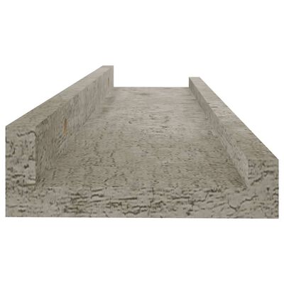 vidaXL Półki ścienne, 2 szt., szarość betonu, 40x9x3 cm