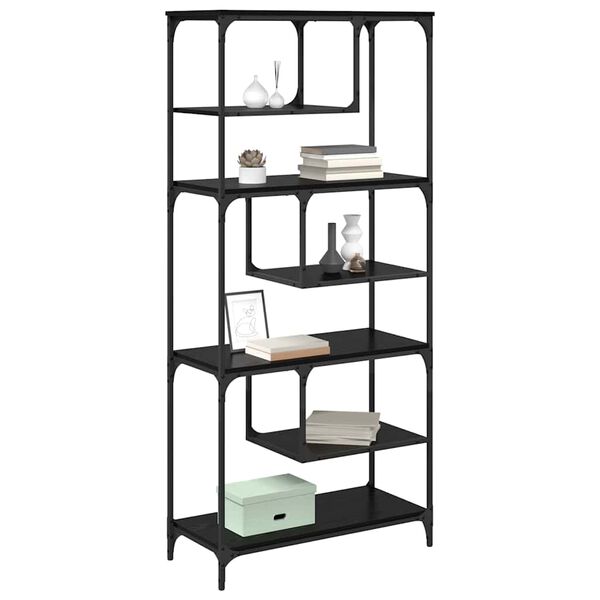 vidaXL P&oacute;łka na książki Czarny dąb 81 x 36 x 176 cm