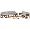 vidaXL Zestaw sof na zewnątrz z poduszką 8 pcs Naturalny i jasnoszary