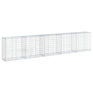 vidaXL Kosz gabionowy z pokrywą, 500x50x100 cm, galwanizowane żelazo