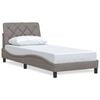 vidaXL Rama ł&oacute;żka bez materaca Taupe 80x200 cm Tkanina
