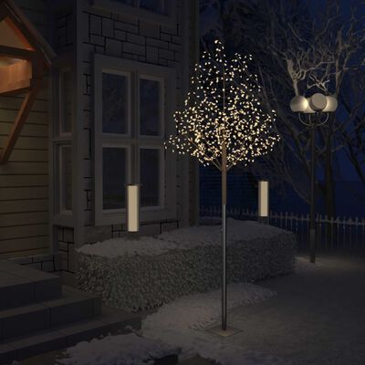 vidaXL Drzewko z lampkami, 600 LED, ciepły biały, kwiat wiśni, 300 cm