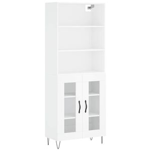 vidaXL Witrynka, biała, 69,5x34x180 cm, materiał drewnopochodny
