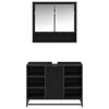 vidaXL Zestaw mebli łazienkowych z p&oacute;łką z drzwiami 2 pcs Czarny Dąb