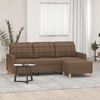 vidaXL 3-osobowa sofa z podn&oacute;żkiem, brązowy, 180 cm, tkaniną