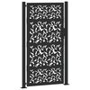 vidaXL Brama ogrodowa czarna 100x175 cm stalowy wz&oacute;r liścia