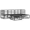 vidaXL Zestaw Sof na Ogr&oacute;d z poduszką 5 pcs Czarny Aluminium