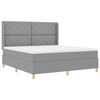 vidaXL Ł&oacute;żko sprężynowe z paskami LED Jasnoszary 180 x 200 cm tkanina