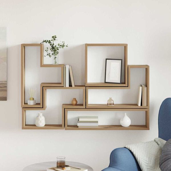 vidaXL Sześcian na ścianę z półką Inny dąb artisan 96 x 12 x 64 cm