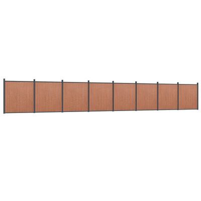 vidaXL Panel ogrodzeniowy, brązowy, 1391x186 cm, WPC