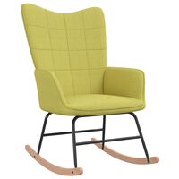 vidaXL Fotel bujany, zielony, tapicerowany tkaniną