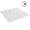vidaXL Panele ścienne 12 pcs Biały 50 x 50 cm Pianka XPS