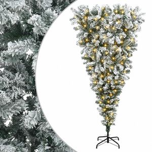 vidaXL Odwr&oacute;cone Sztuczne Drzewko Bożonarodzeniowe na Zawiasach 120 cm
